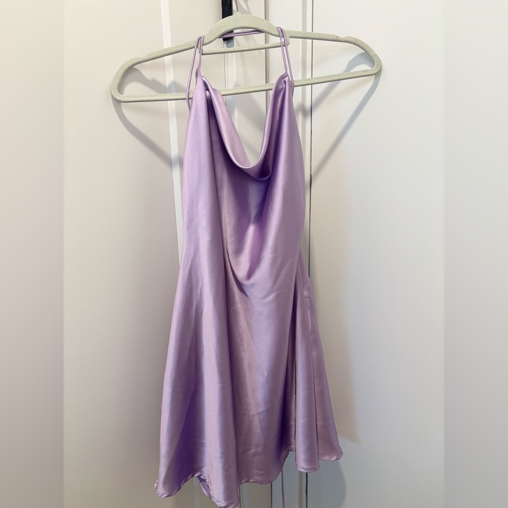 SER.O.YA Pracilla Silk Mini Dress in Lilac